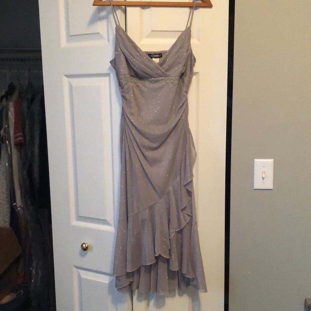 City Triangles silver sparkly formal dress size L